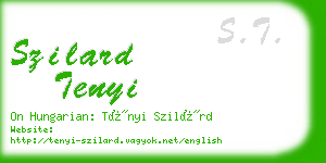 szilard tenyi business card